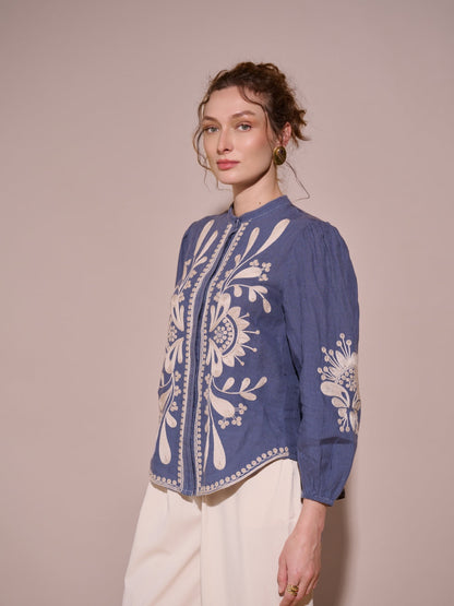 Sera 100% Linen Blouse