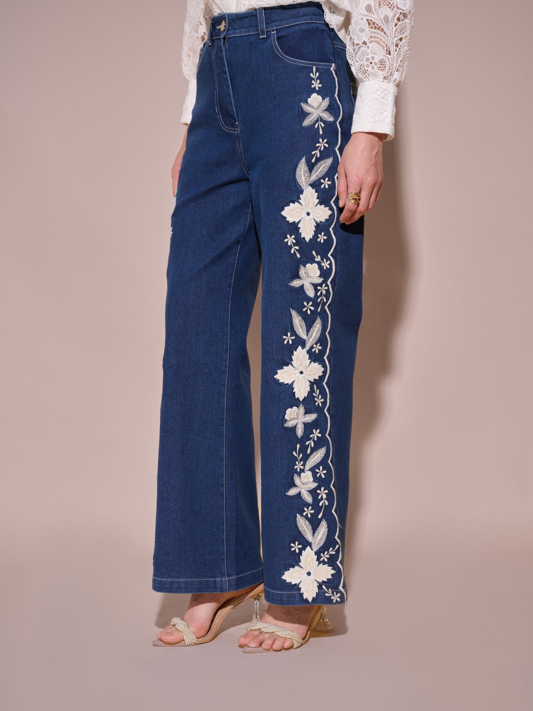 Millie Embroidered Denim Jeans