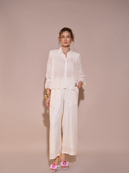 Alba Schiffli Pants | Style Island at Broadway