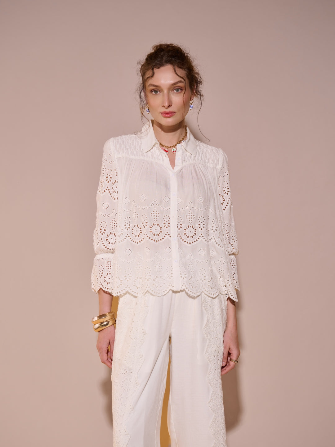 Alba Schiffli Shirt | Style Island at Broadway