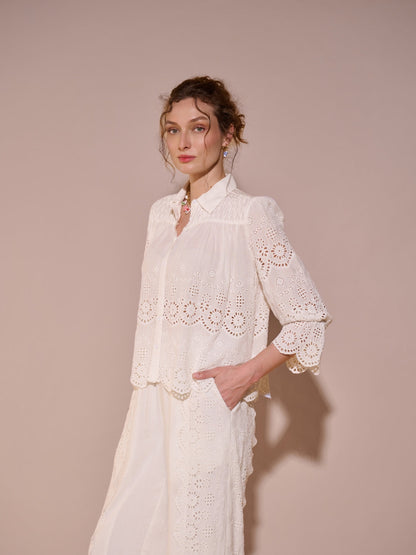Alba Schiffli Shirt | Style Island at Broadway