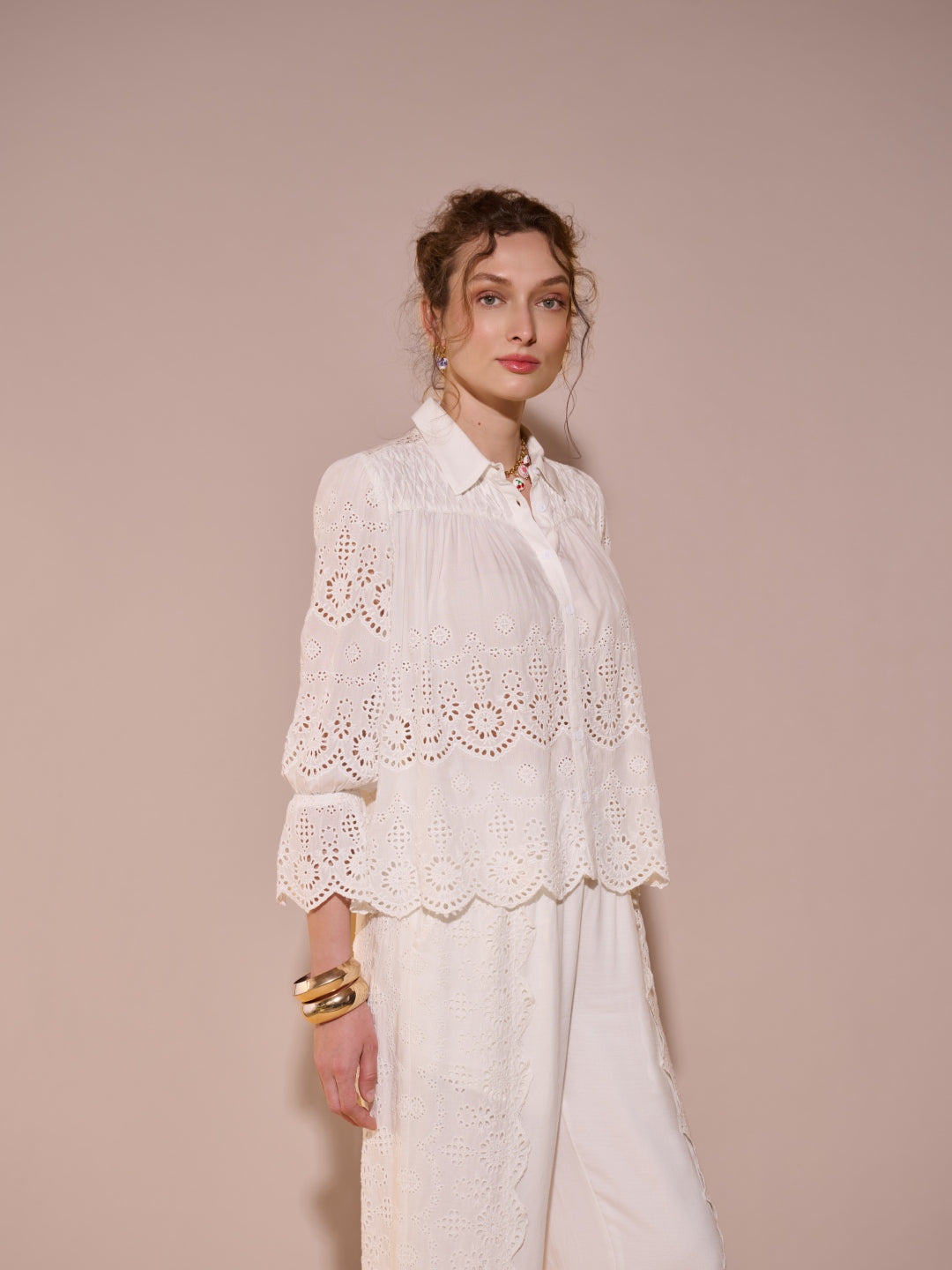Alba Schiffli Shirt | Style Island at Broadway