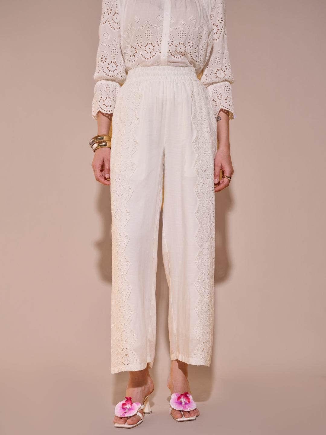 Alba Schiffli Pants | Style Island at Broadway