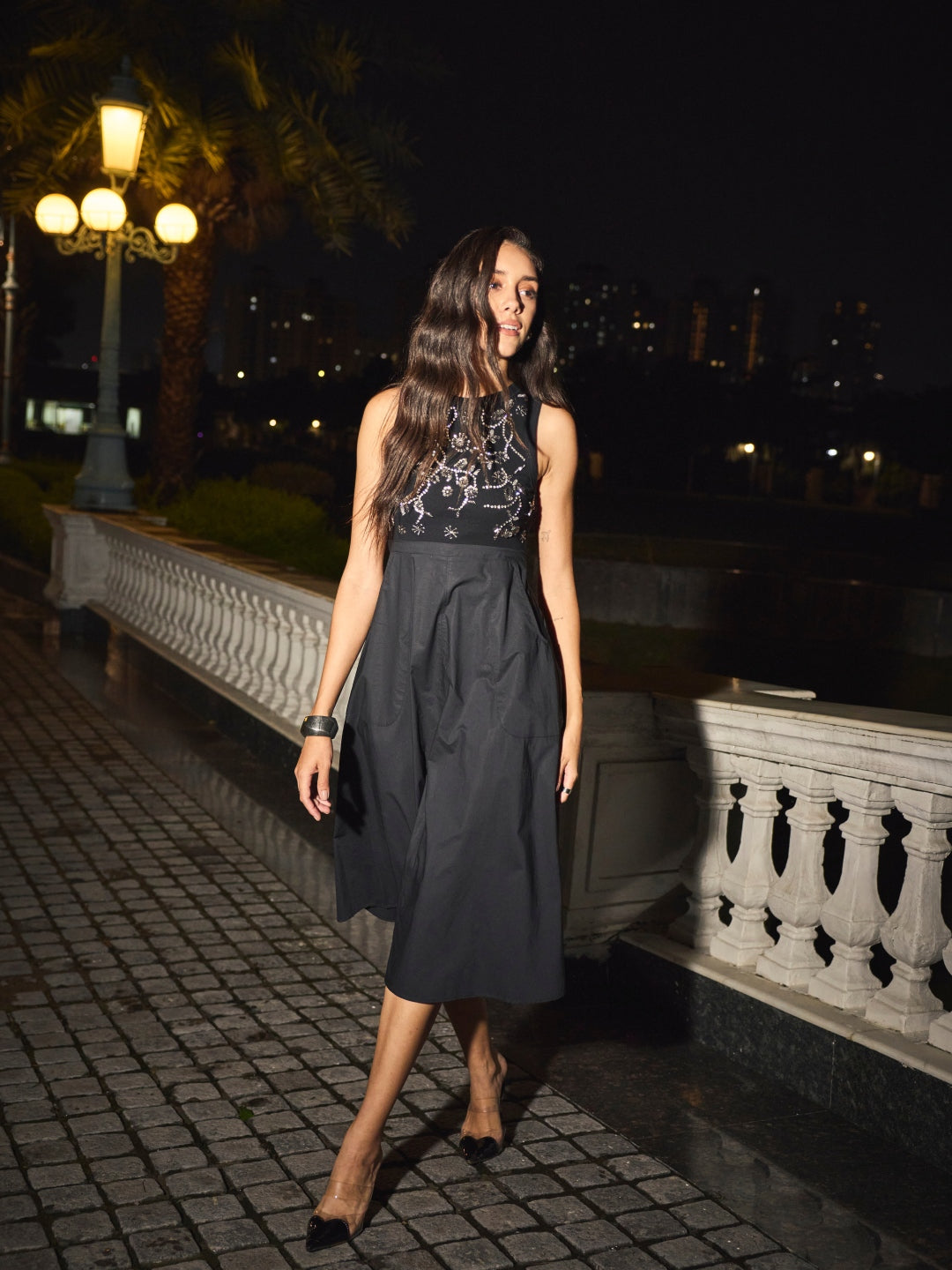 Laurel Embroidered Ribbed Dress | Style Island at Broadway