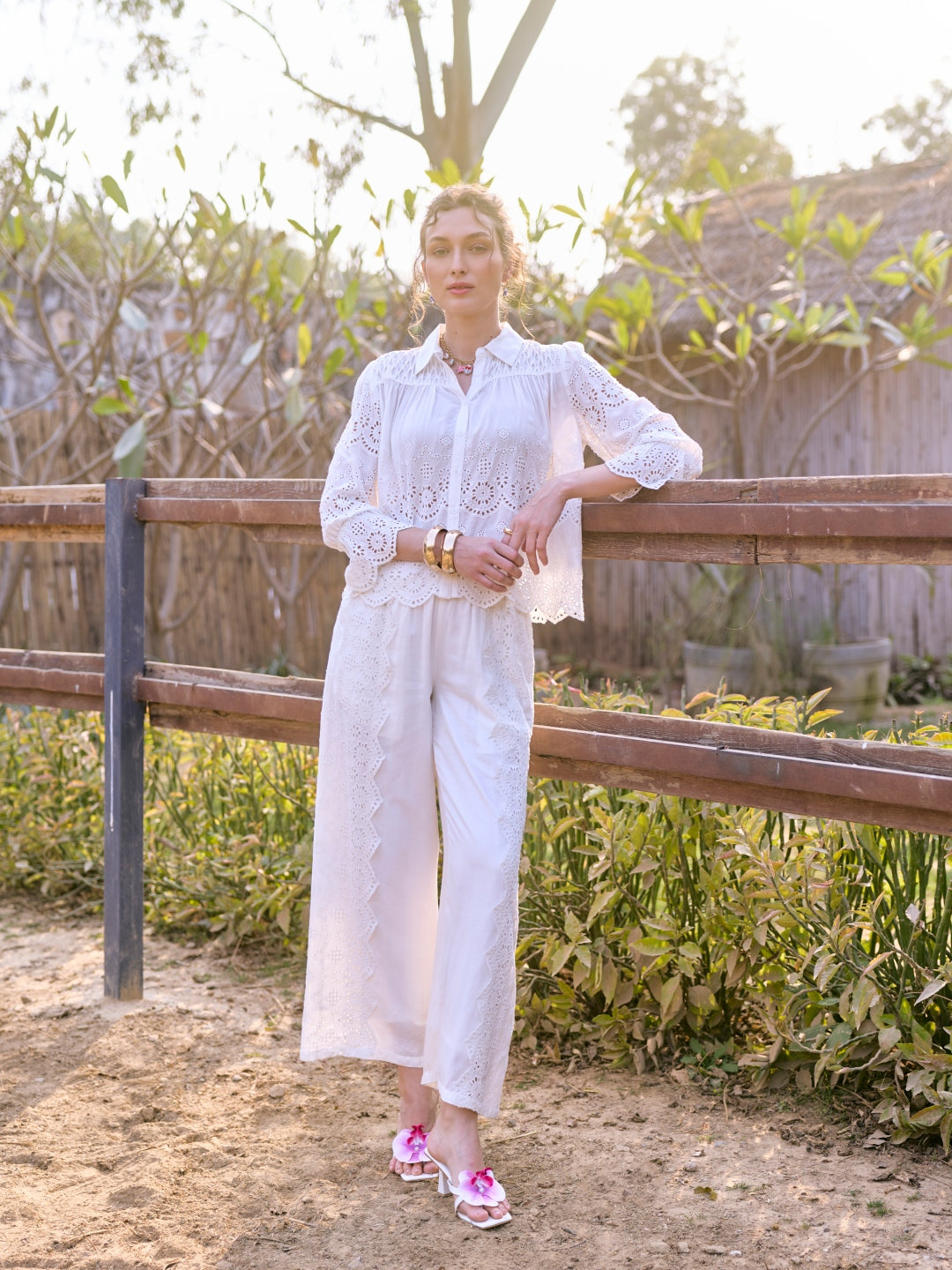 Alba Schiffli Pants | Style Island at Broadway