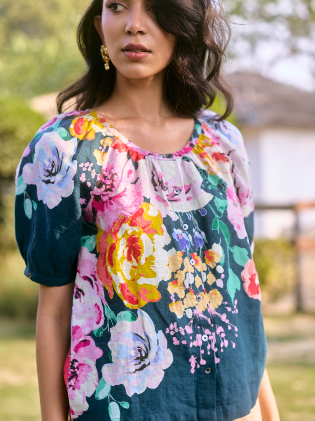 100% Linen Printed Top