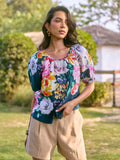 100% Linen Printed Top