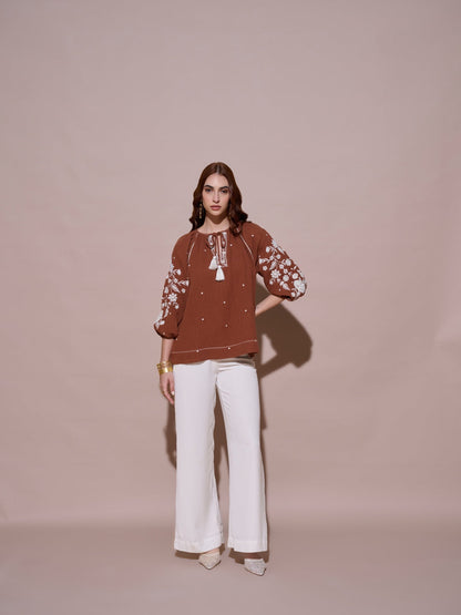 Hannah Embroidered Top | Style Island at Broadway