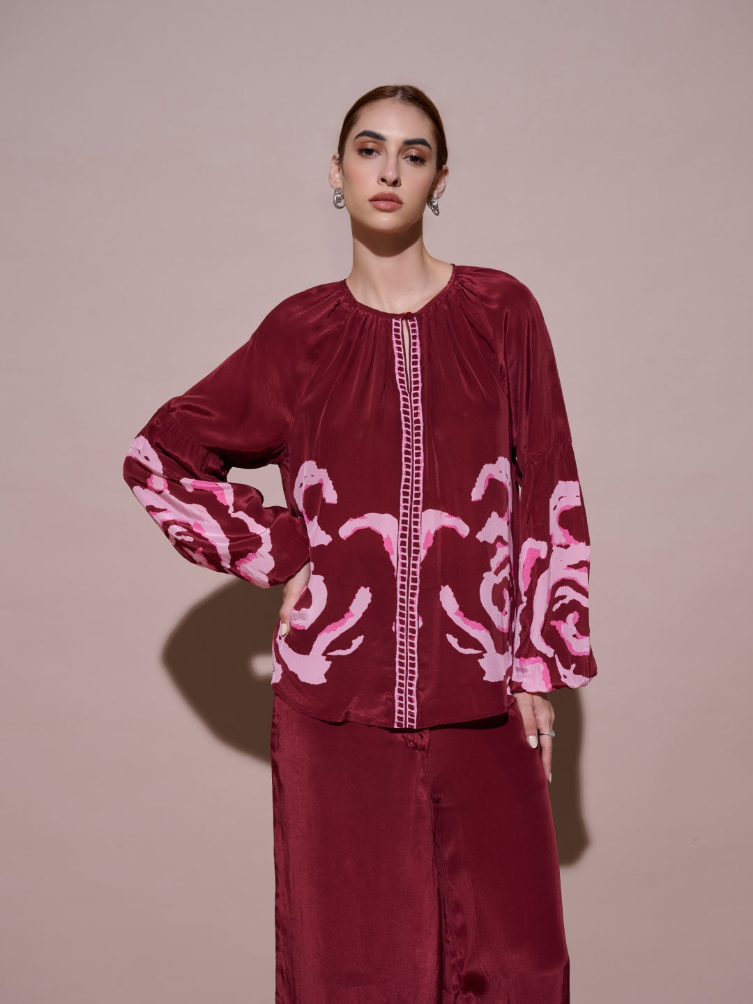 Grace Mulberry Printed Top | Style Island at Broadway