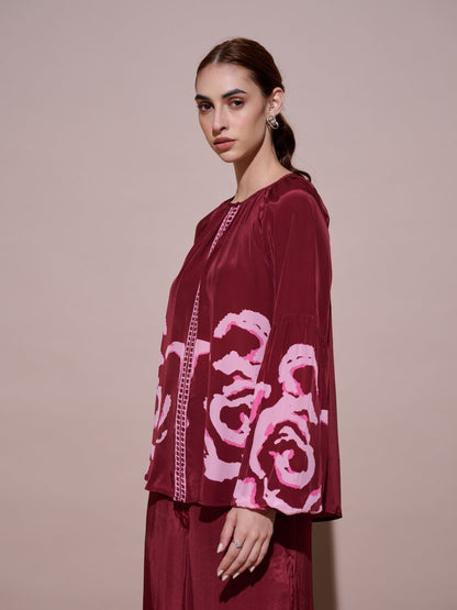 Grace Mulberry Printed Top | Style Island at Broadway
