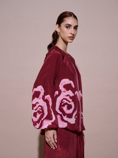 Grace Mulberry Printed Top | Style Island at Broadway