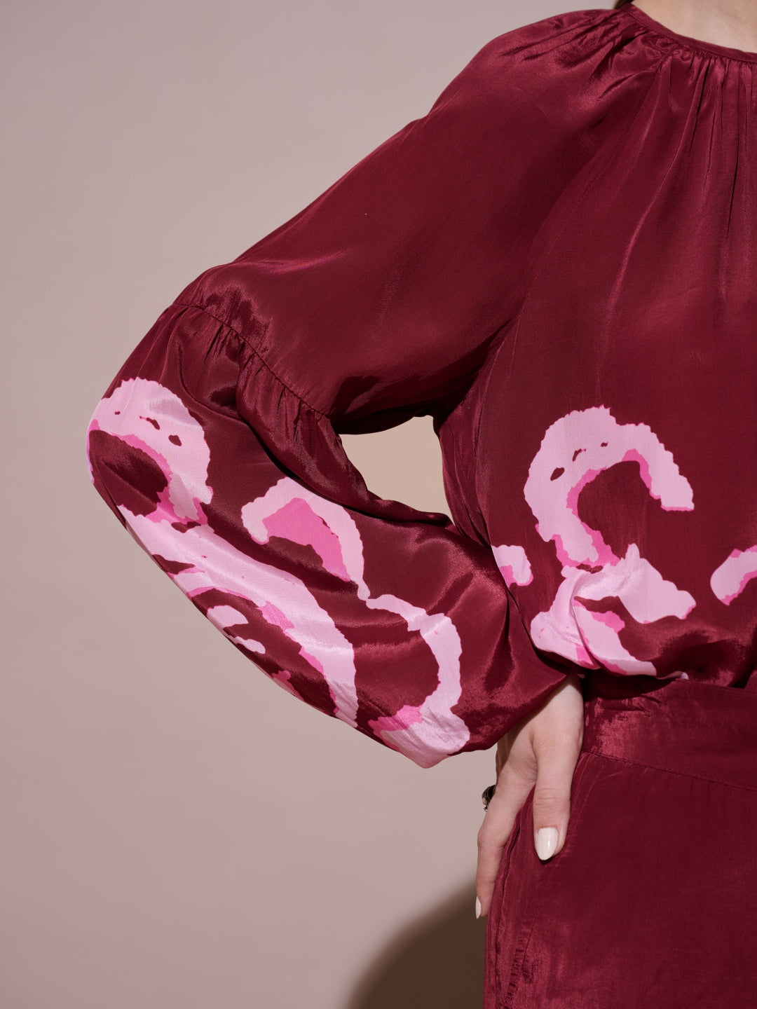 Grace Mulberry Printed Top | Style Island at Broadway