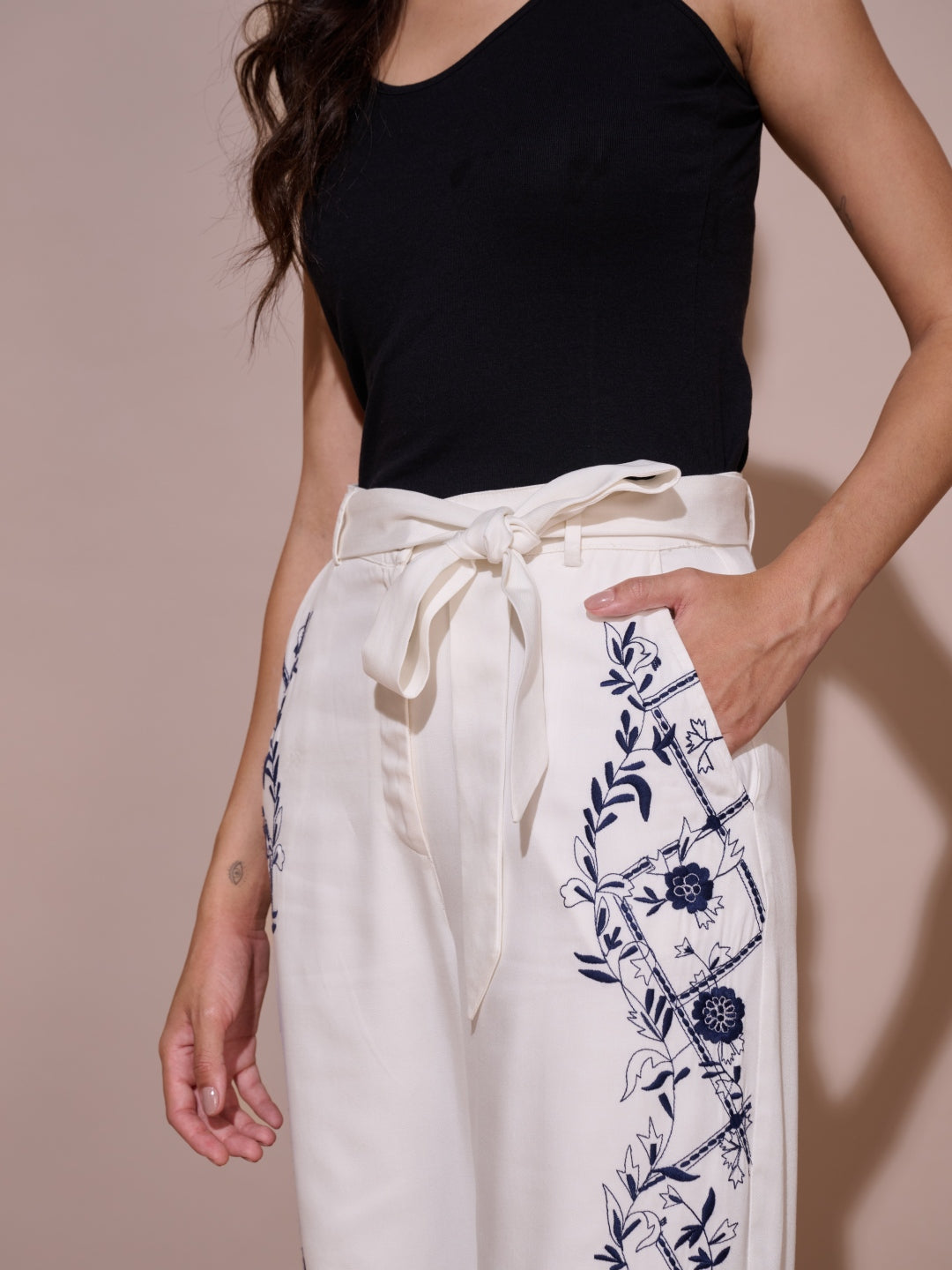 Natalie Embroidered Pants | Style Island at Broadway