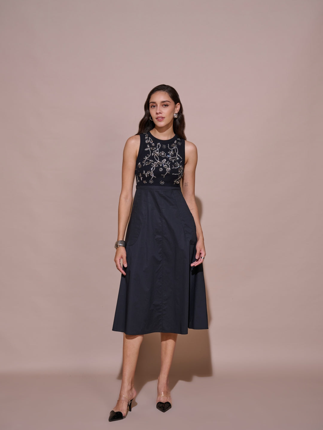 Laurel Embroidered Ribbed Dress | Style Island at Broadway