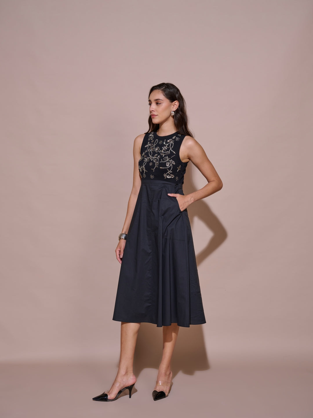Laurel Embroidered Ribbed Dress | Style Island at Broadway