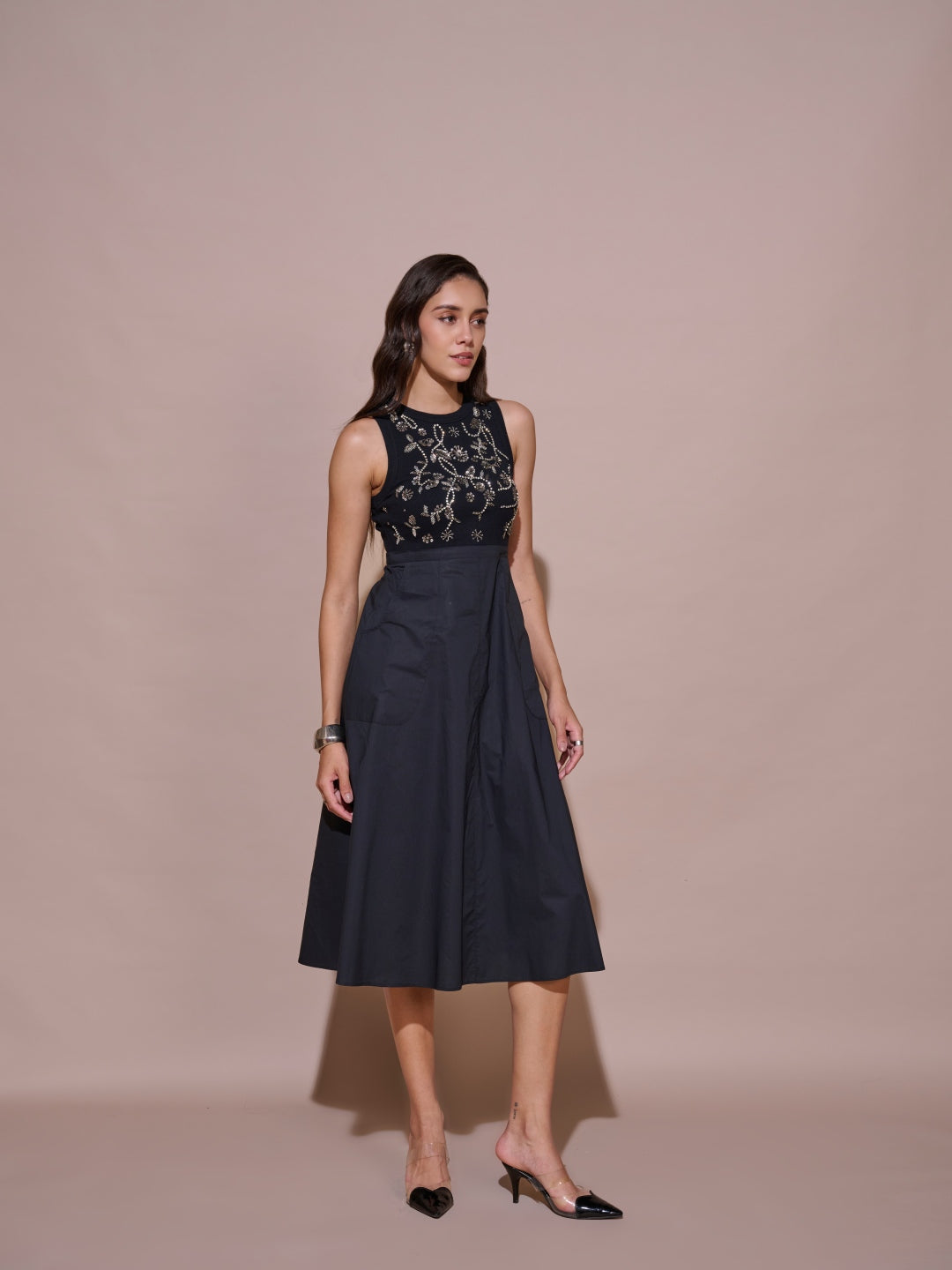 Laurel Embroidered Ribbed Dress | Style Island at Broadway