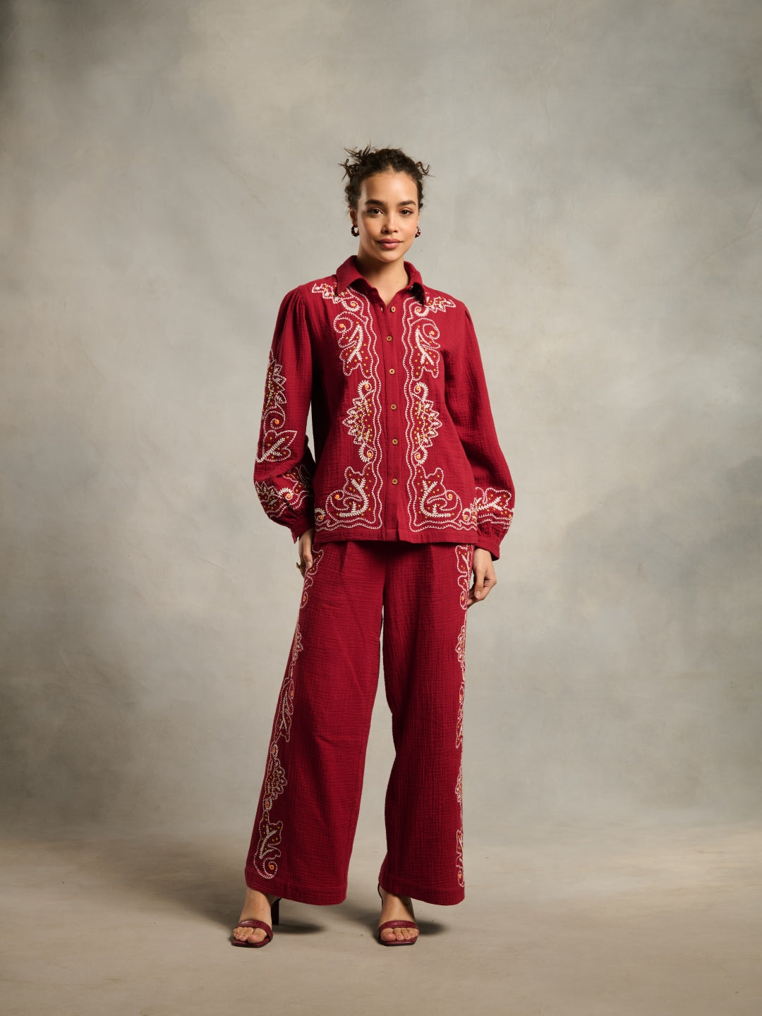 Jemma Embroidered Pants | Style Island at Broadway