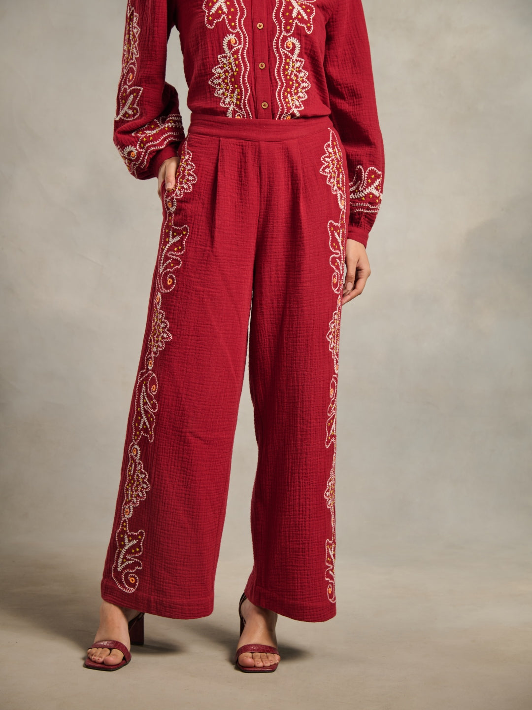 Jemma Embroidered Pants | Style Island at Broadway