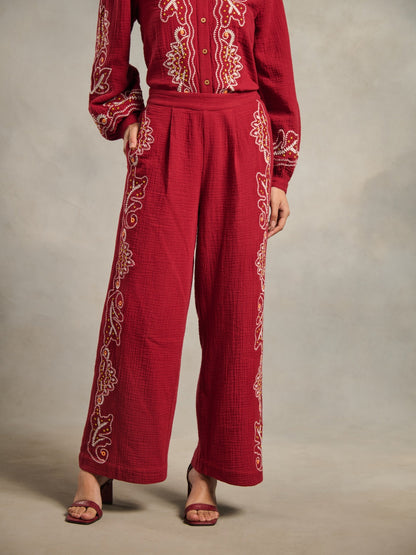Jemma Embroidered Pants | Style Island at Broadway