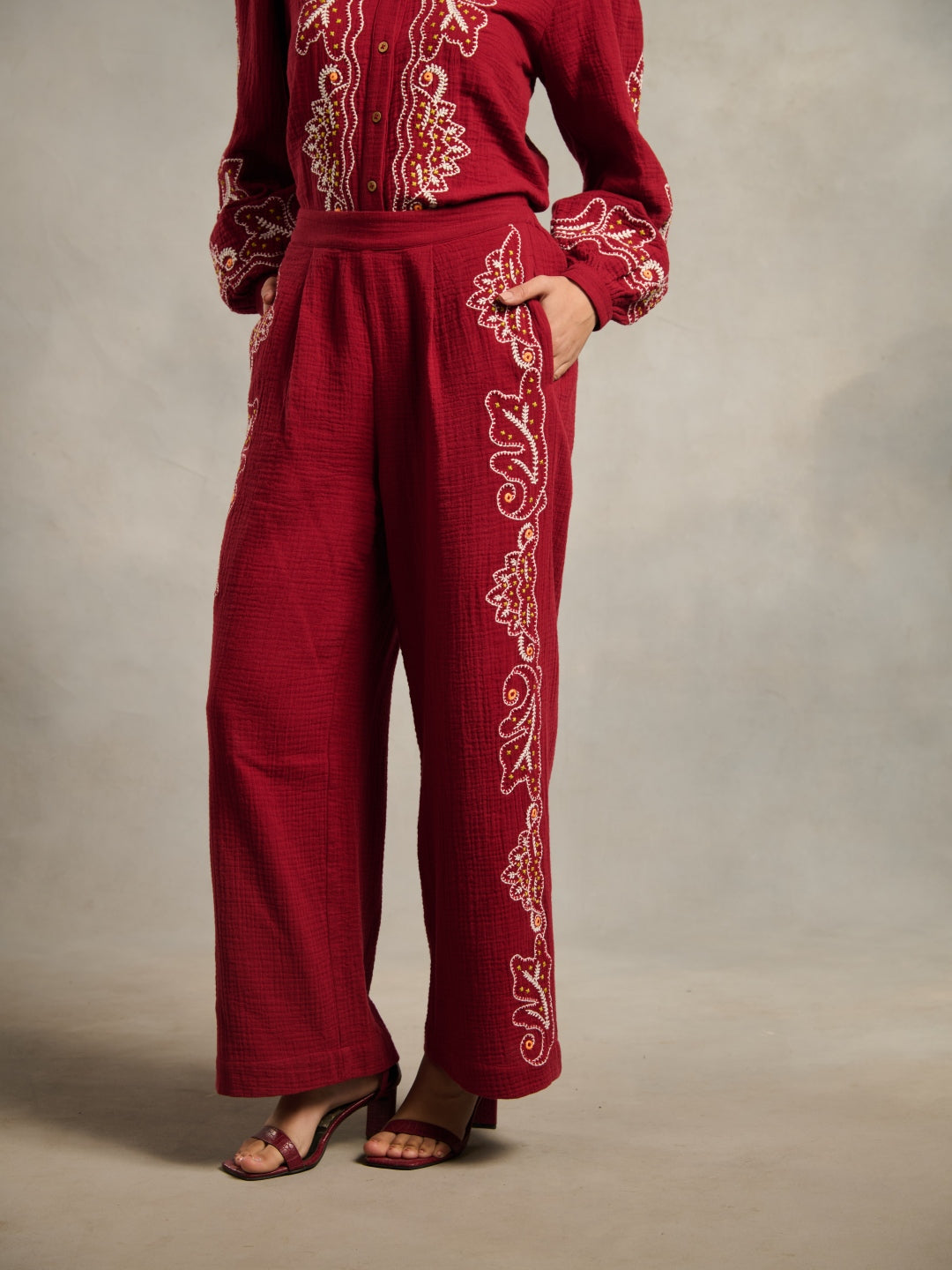 Jemma Embroidered Pants | Style Island at Broadway