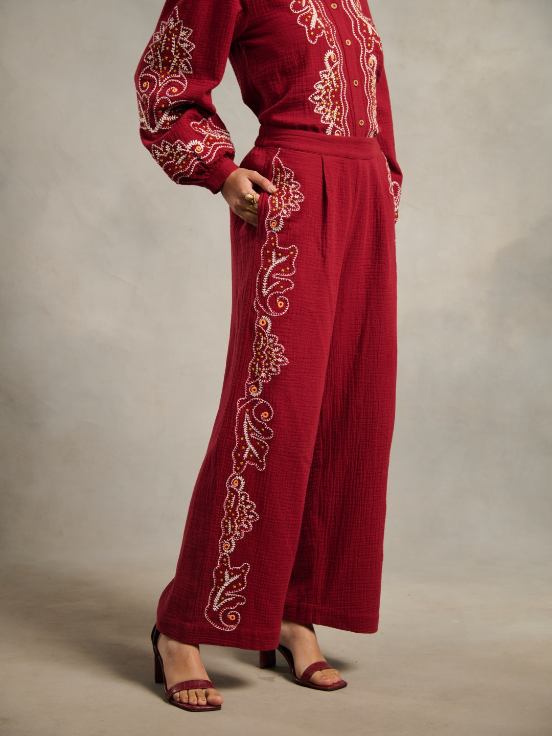 Jemma Embroidered Pants | Style Island at Broadway