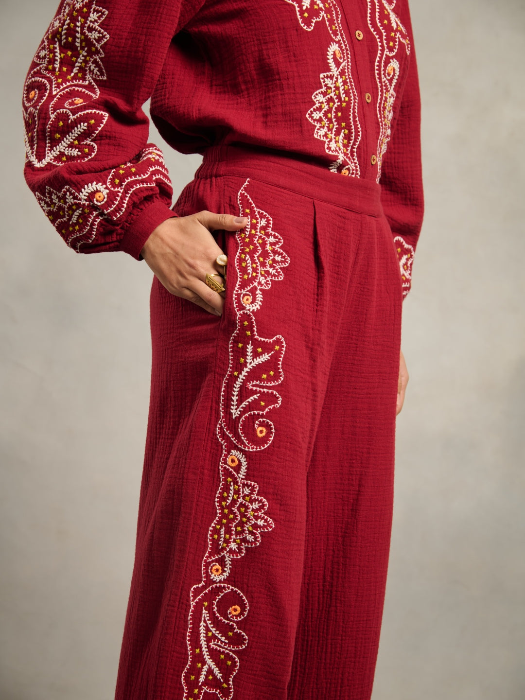 Jemma Embroidered Pants | Style Island at Broadway