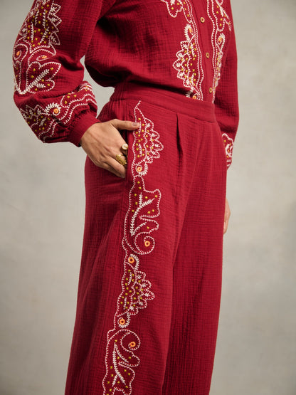 Jemma Embroidered Pants | Style Island at Broadway