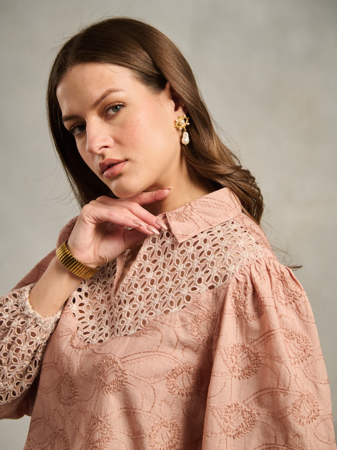 Lisa Schiffli Blouse | Style Island at Broadway