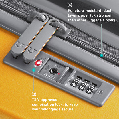 Caliber Medium Hard Luggage -Urban Yellow-Medium | Urban Jungle at Broadway