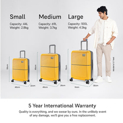 Caliber Cabin Hard Luggage -Urban Yellow-Cabin | Urban Jungle at Broadway