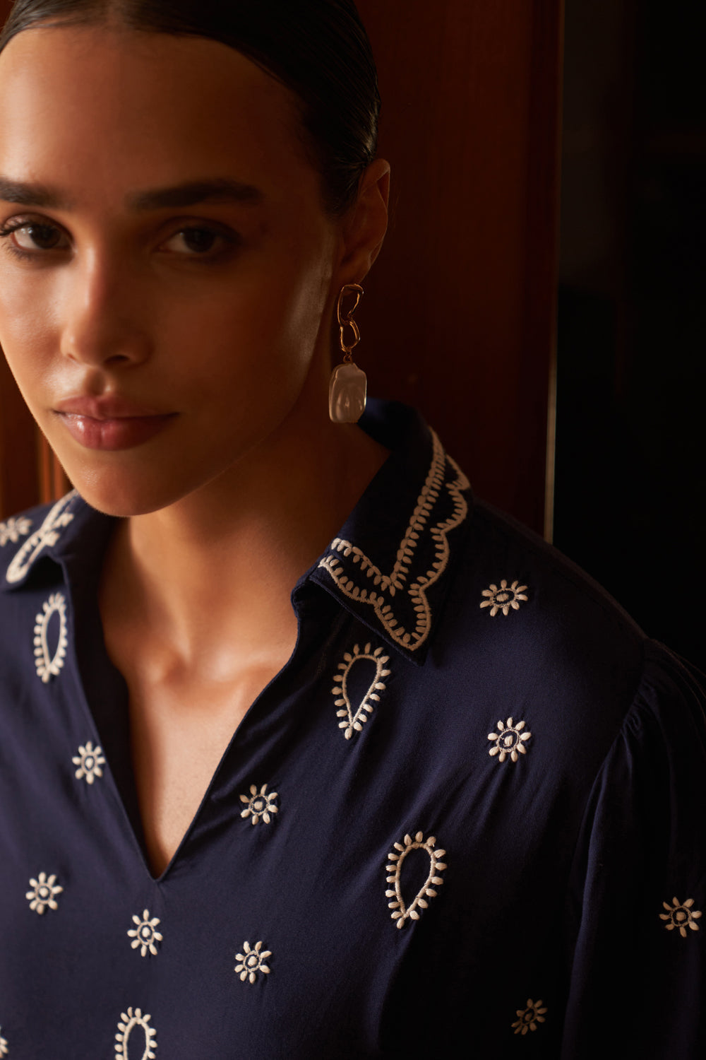 Rhea Blue Top | Style Island at Broadway