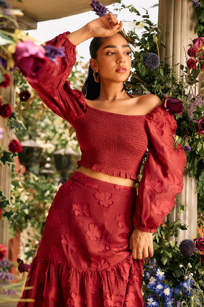 Audrey Jacquard Skirt | Style Island at Broadway
