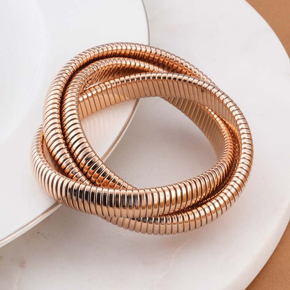 Rose Gold Trio Snake Bangle