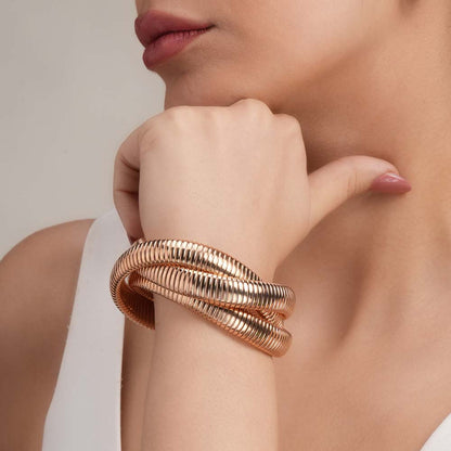 Rose Gold Trio Snake Bangle