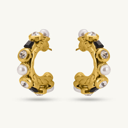 Sculpted Lumina Pearl Hoops