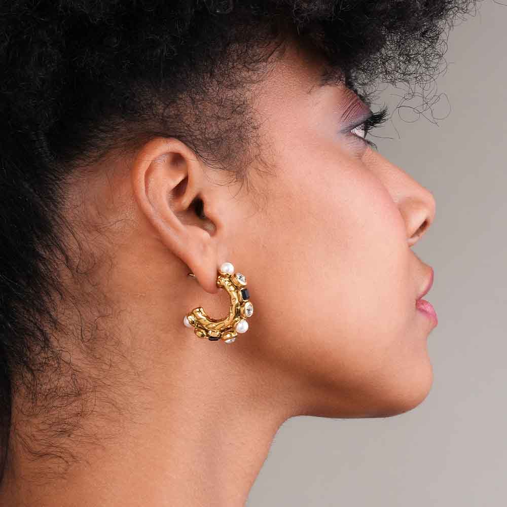 Sculpted Lumina Pearl Hoops