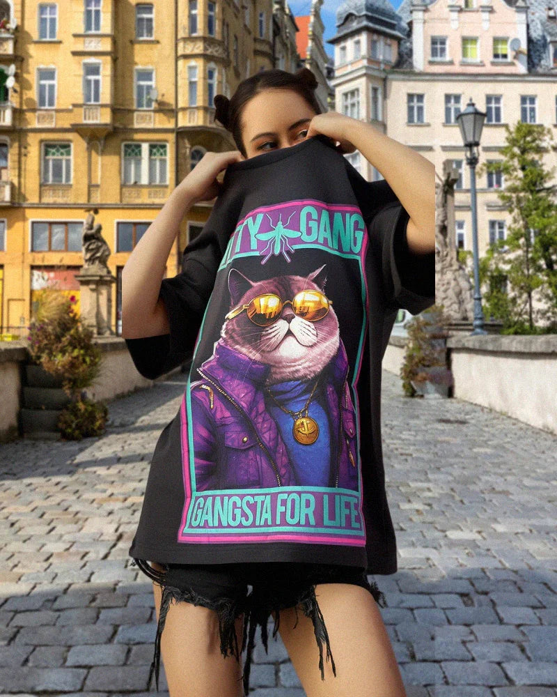 Kitty Gang Tee - Dark Ash | Crazy Mosquitoes at Broadway