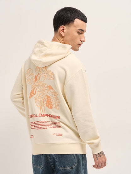 Men Pure Cotton Tropical Printed Hoodie SWE-EMPHORIUM-CR