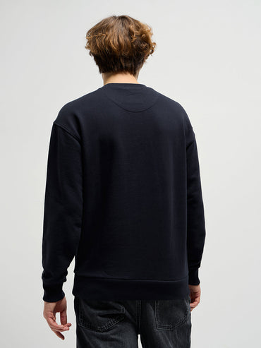 Men's Self Design Crew Neck Sweatshirt SWE-REFLECT-BK