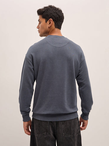 Men's Cotton Graphic Print Sweatshirt SWE-STORK-GY