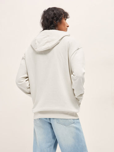 Men's Pure Cotton Graphic Printed Relaxed Fit Hoodie SWE-WHALE-WH