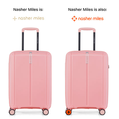 Nasher Miles The Line Hard-Sided Polypropylene Cabin Luggage Pink 20 inch |55 Trolley Bag