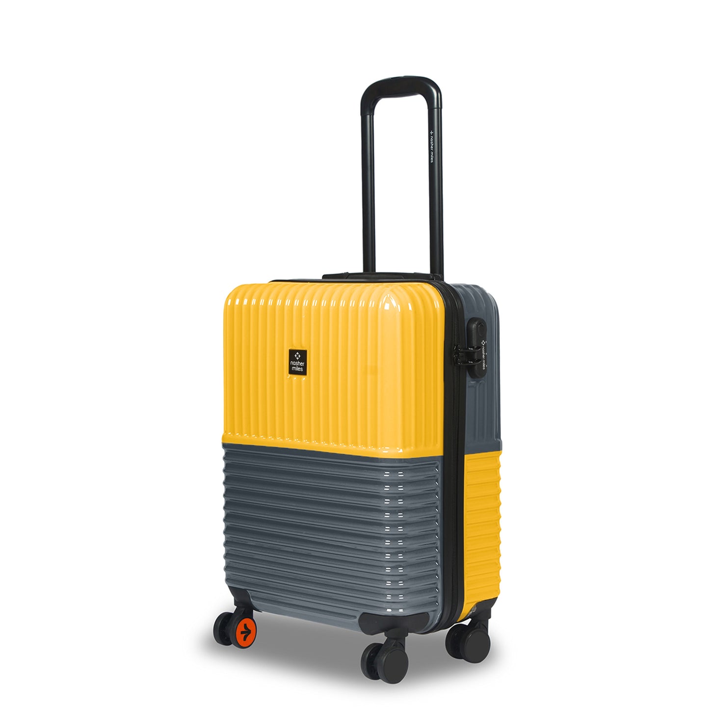 Nasher Miles Istanbul Hard-Sided ABS and PC Cabin Luggage 20 inch | 55cm | 8 Wheels Small Trolley Bag for Travel | Suitcase (Yellow Grey)