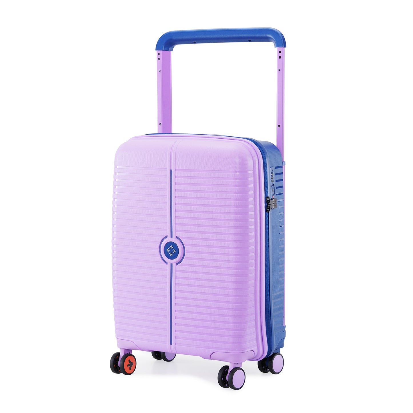 Nasher Miles Dubai TSA Lock Hard-Sided Polypropylene Cabin Luggage 20 inch | 55cm | 8 Wheels Small Trolley Bag for Travel | Suitcase (Lavender Navy Blue)