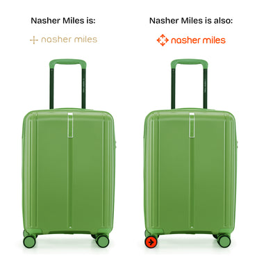 Nasher Miles The Line Hard-Sided Polypropylene Cabin Luggage Avacado Green 20 inch |55 Trolley Bag