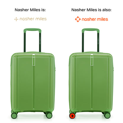 Nasher Miles The Line Hard-Sided Polypropylene Cabin Luggage Avacado Green 20 inch |55 Trolley Bag