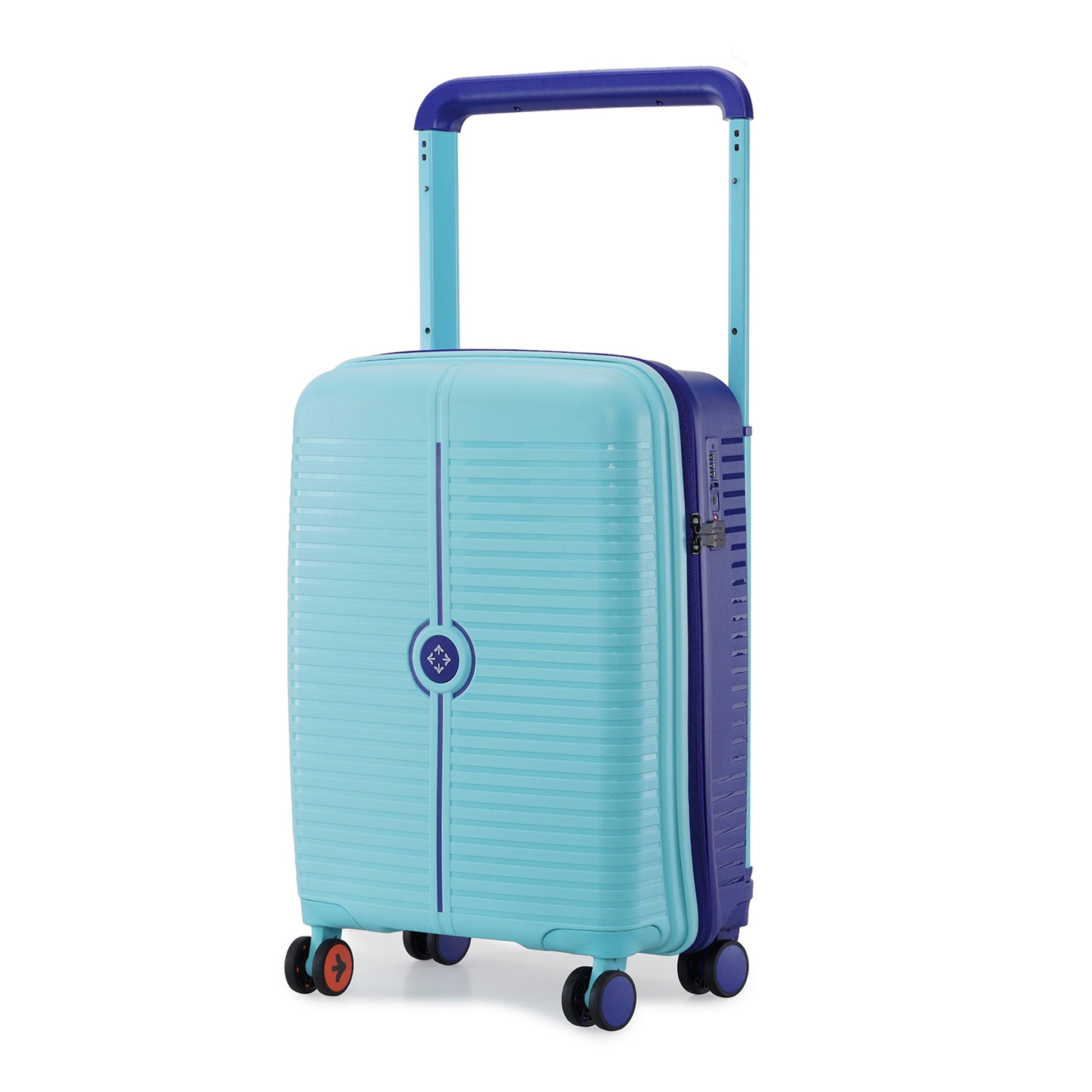 Nasher Miles Dubai TSA Lock Hard-Sided Polypropylene Cabin Luggage 20 inch | 55cm | 8 Wheels Small Trolley Bag for Travel | Suitcase (Green Navy Blue) | Nasher Miles at Broadway