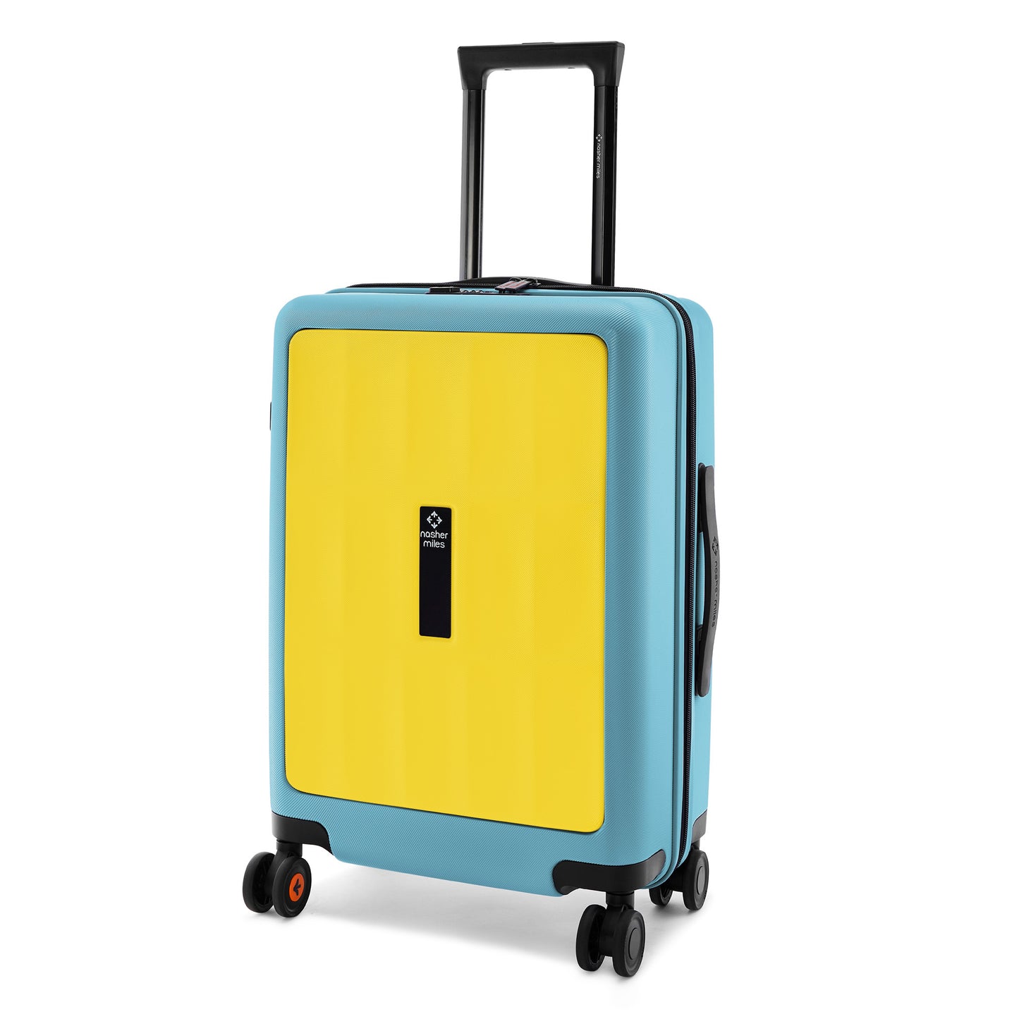Nasher Miles Zanzibar TSA Lock Hard-Sided Polycarbonate Cabin Luggage Yellow Blue 20 inch |55 Trolley Bag| Suitcase