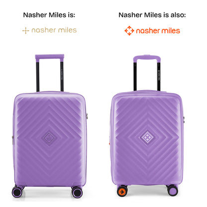 Nasher Miles Antwerp Hard-Sided Polypropylene Cabin Luggage 20 inch | 55cm TSA Lock 8 Wheels & Expander Small Trolley Bag for Travel | Suitcase (Pastel Purple)