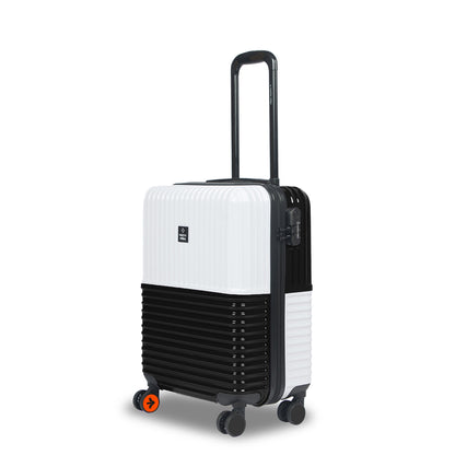 Nasher Miles Istanbul Hard-Sided ABS and PC Cabin Luggage 20 inch | 55cm | 8 Wheels Small Trolley Bag for Travel | Suitcase (Black White)